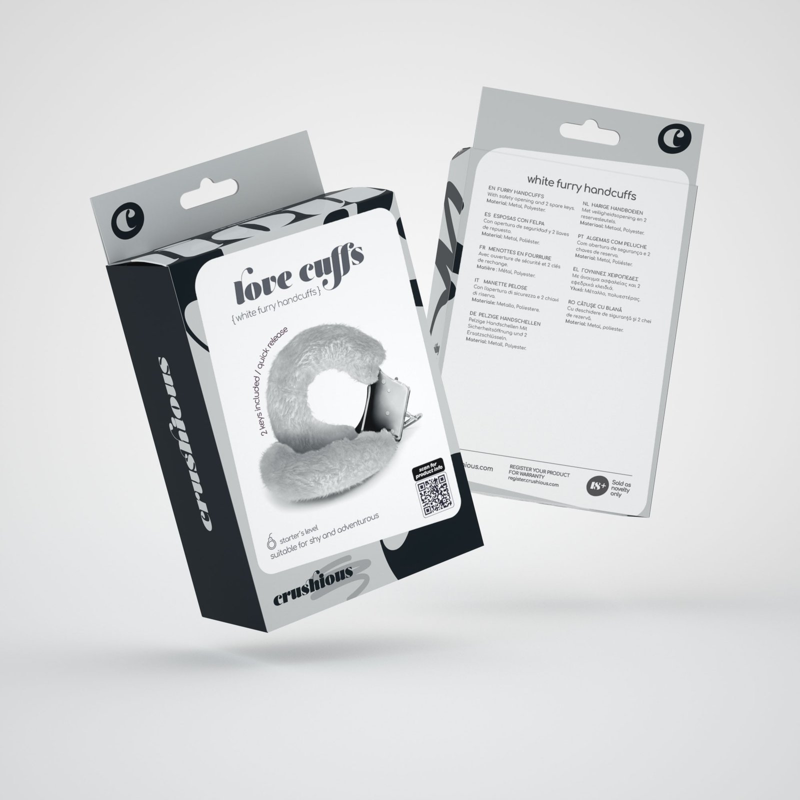 ALGEMAS DE PELUCHE LOVE CUFFS CRUSHIOUS BRANCAS - Image 4