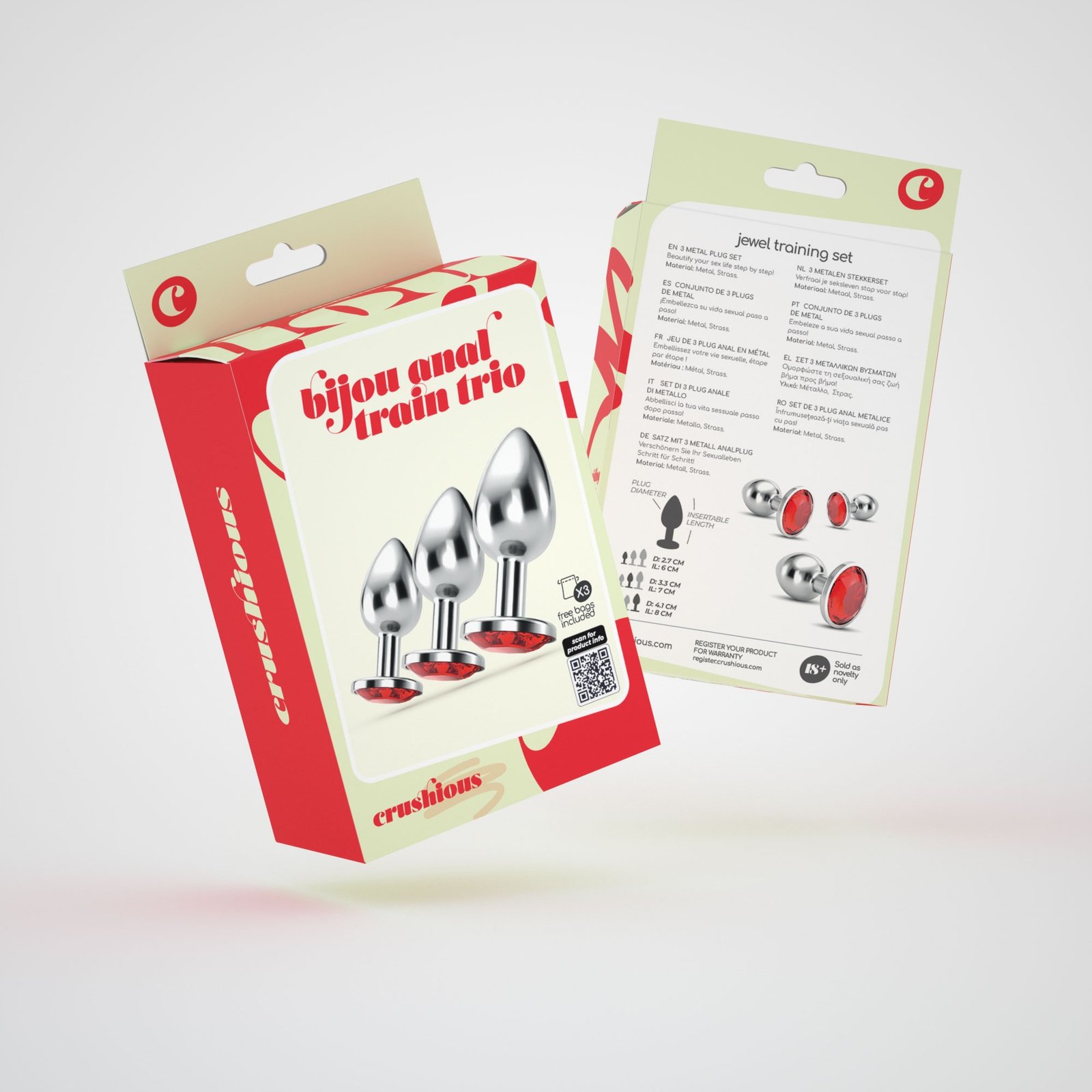 ANAL TRAIN TRIO BIJOU VERMELHO CRUSHIOUS COM BOLSAS INDIVIDUAIS GRÁTIS - Image 6