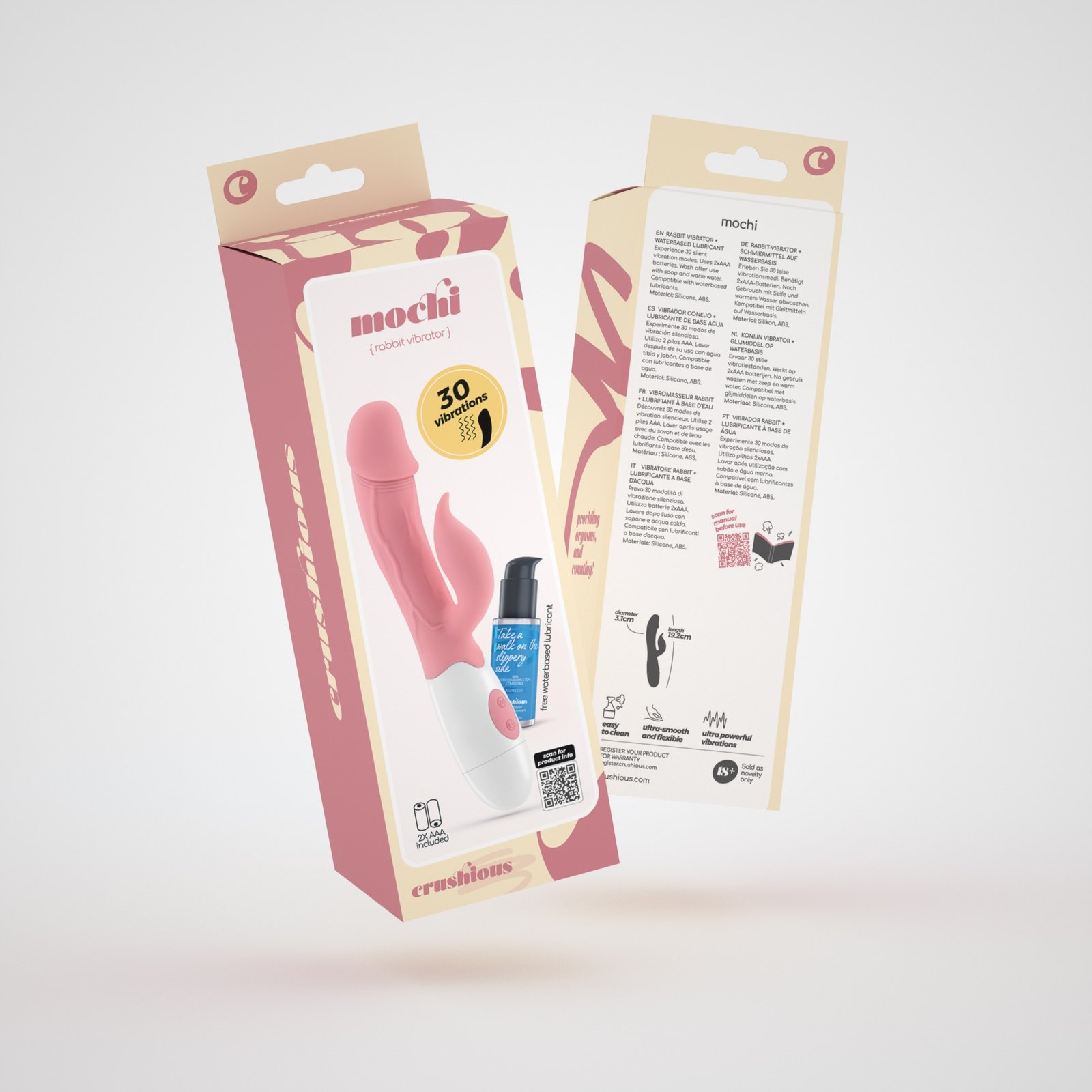 VIBRADOR COM ESTIMULADOR DE CLITÓRIS MOCHI ROSA E LUBRIFICANTE À BASE DE ÁGUA INCLUÍDO CRUSHIOUS 11 VIBRADOR COM ESTIMULADOR DE CLITÓRIS MOCHI ROSA E LUBRIFICANTE À BASE DE ÁGUA INCLUÍDO CRUSHIOUS - Image 11