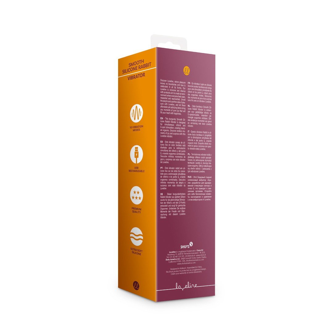 VIBRADOR SMOOTH SILICONE RABBIT DARK CHERRY LOVELINE - Image 3