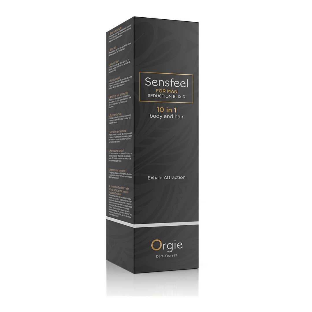LOÇÃO 10 EM 1 PARA CORPO E CABELO COM FEROMONAS SENSFEEL FOR MAN 100ML ORGIE 13 LOÇÃO 10 EM 1 PARA CORPO E CABELO COM FEROMONAS SENSFEEL FOR MAN 100ML ORGIE