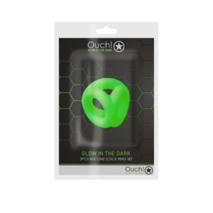 ANEL PARA O PÉNIS E TESTÍCULOS FLUORESCENTE GLOW IN THE DARK OUCH!