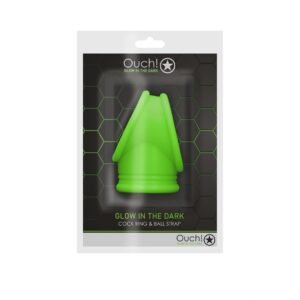 ANEL PARA O PÉNIS E TESTICULOS FLUORESCENTE GLOW IN THE DARK OUCH!